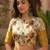 Cream & mustard yellow linen kalamkari digital print bollywood saree