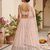 Peach Georgette Zari & Sequin Embroidered Lehenga Choli with Net Dupatta
