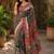 Black linen kalamkari digital print bollywood saree