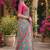 Multicolor linen rangcut digital print bollywood saree