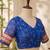 Royal blue linen bandhani digital print bollywood saree