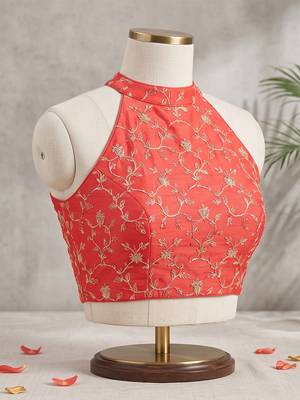 Ivory linen abstract floral digital print bollywood saree 5