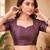 White & purple linen striped digital print bollywood saree