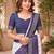 White & blue linen bandhani digital print bollywood saree
