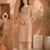 Women's new stylish trendy cream cotton silk embroidery work straight kurti with trousers