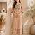 Women's new stylish trendy cream cotton silk embroidery work straight kurti with trousers