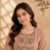 Women's new stylish trendy cream cotton silk embroidery work straight kurti with trousers