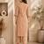 Women's new stylish trendy cream cotton silk embroidery work straight kurti with trousers