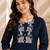 Women's new stylish trendy navy blue cotton silk embroidery work straight kurti with trousers