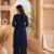 Women's new stylish trendy navy blue cotton silk embroidery work straight kurti with trousers