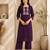Women's new stylish trendy deep wine cotton silk embroidery work straight kurti with trousers