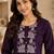 Women's new stylish trendy deep wine cotton silk embroidery work straight kurti with trousers