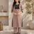 Women's new stylish brown  cotton blend straight kurta with pants and embroidered yoke