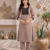 Women's new stylish brown  cotton blend straight kurta with pants and embroidered yoke