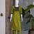 Women's new stylish green  cotton blend straight kurta with pants and embroidered yoke