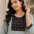 Women's new stylish sky  cotton blend straight kurta with pants and embroidered yoke