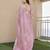 Women pink linen silk blend handloom saree