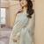 Women pista linen silk blend handloom saree