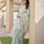 Women pista linen silk blend handloom saree