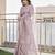 Women purple linen silk blend handloom saree
