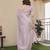 Women purple linen silk blend handloom saree