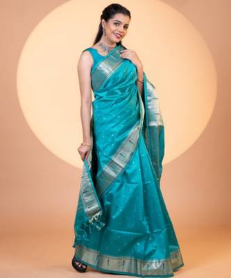 Women rama Art silk handloom saree 1
