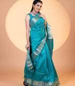 Women rama Art silk handloom saree
