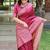 Women pink Art silk handloom saree