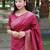 Women pink Art silk handloom saree