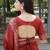 Women red Art silk handloom saree