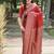 Women red Art silk handloom saree