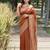 Women orange Art silk handloom saree