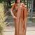 Women orange Art silk handloom saree