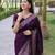 Women wine Art silk handloom saree