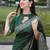 Women green Art silk handloom saree