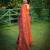 Women orange Art silk handloom saree