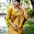 Women mustarad Art silk handloom saree