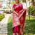Women red Art silk handloom saree