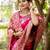 Women red Art silk handloom saree