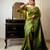 Women green Art silk handloom saree