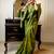 Women green Art silk handloom saree