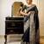 Women black Art silk handloom saree