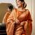Women orange Art silk handloom saree