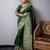 Women dark green Art silk handloom saree