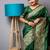 Women dark green Art silk handloom saree