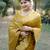 Women light yellow Art silk handloom saree