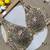 Beige mirror work cotton sleeveless blouse