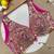 Pink mirror work cotton sleeveless blouse