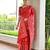 Women red Art silk handloom saree