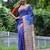 Women blue Art silk handloom saree